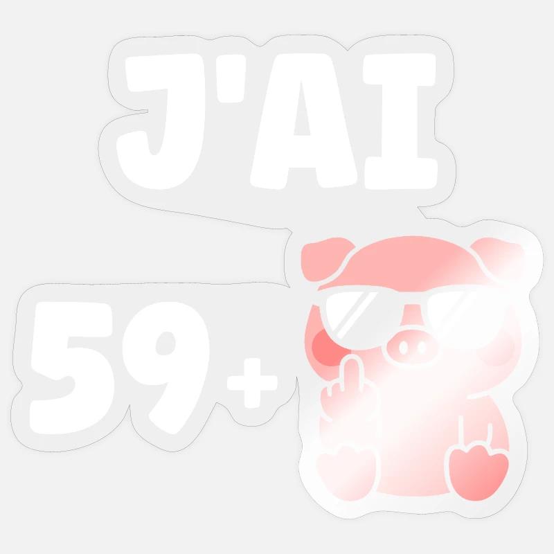 60 ans Sticker taille S (10 x 10 cm)