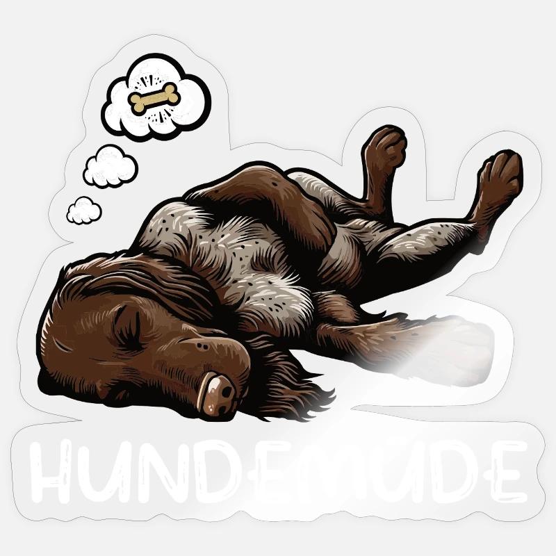 Hundemüde Deutsch Drahthaar drahthaar hunde - Sticker Größe S (10 x 10 cm) - Transparent glänzend