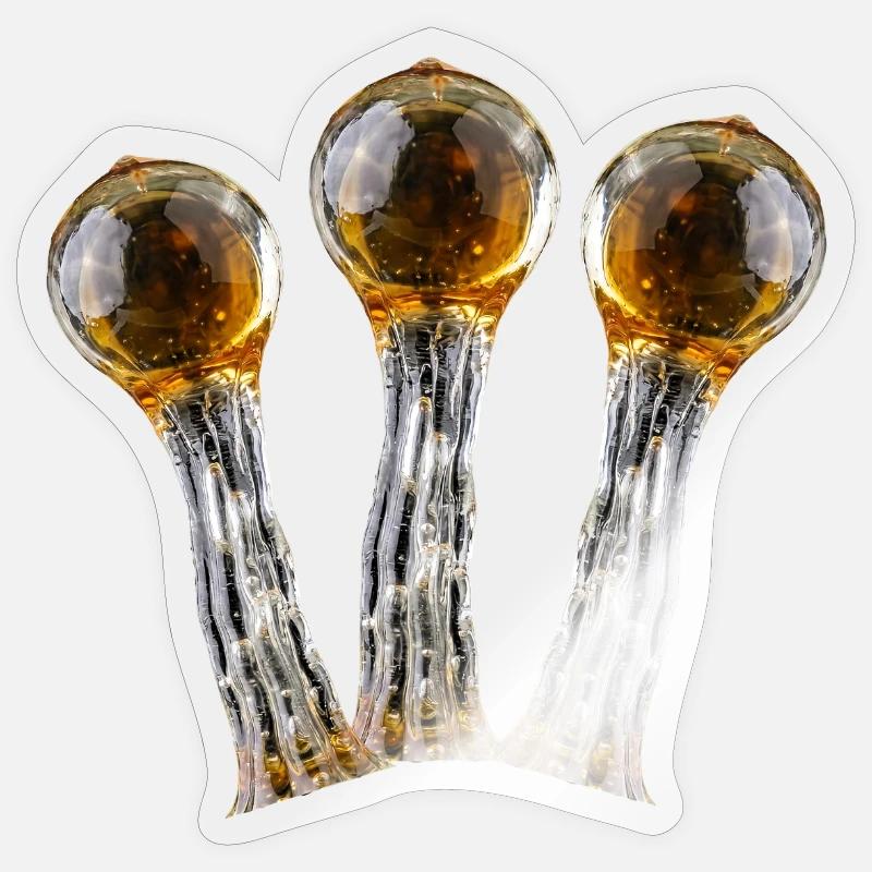 Tricomes en résine - Sticker taille S (10 x 10 cm) - brillant transparent