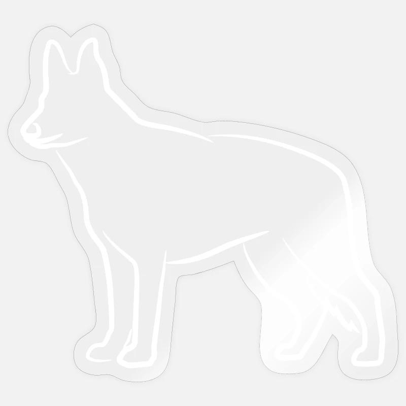 Deutscher Schäferhund Skizze - Sticker Größe S (10 x 10 cm) - Transparent glänzend