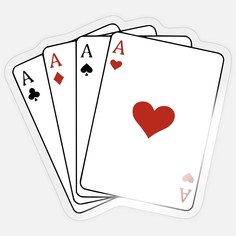 Four Aces - Sticker size S (10 x 10 cm) - transparent glossy