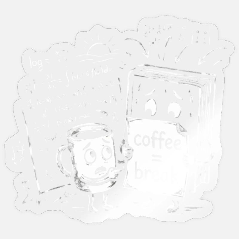 Wissens-Chaos: Coffee Break Büro Geschenk - Sticker Größe S (10 x 10 cm) - Transparent glänzend