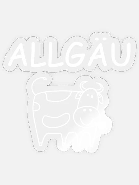 Allgäu Kuh - Sticker Größe S (10 x 10 cm) - Transparent glänzend