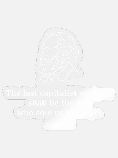 Karl-Marx-Zitat-T-Shirt - Sticker Größe S (10 x 10 cm) - Transparent glänzend