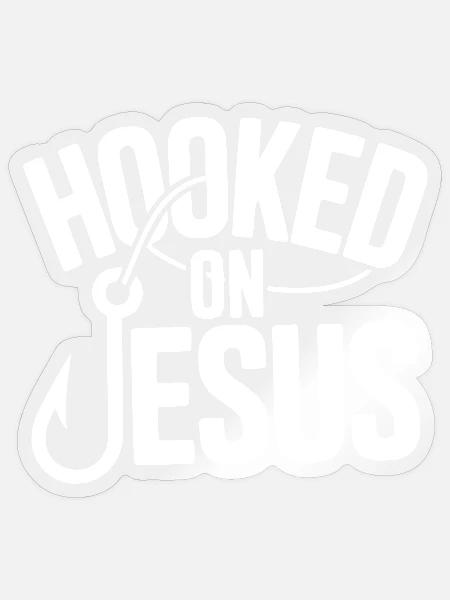 Süchtig nach Jesus - Sticker Größe S (10 x 10 cm) - Transparent glänzend