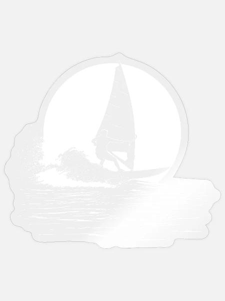 Windsurfen - Sticker Größe S (10 x 10 cm) - Transparent glänzend