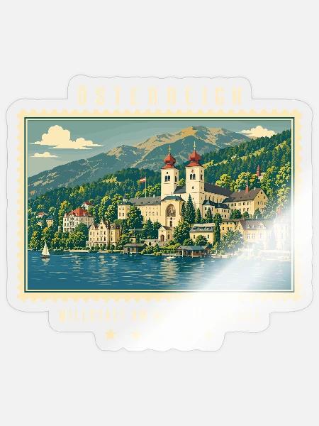Österreich Millstatt am Millstätter See Vintage - Sticker Größe S (10 x 10 cm) - Transparent glänzend
