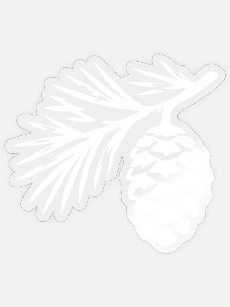 Tannenzapfen Zweig - Sticker Größe S (10 x 10 cm) - Transparent glänzend