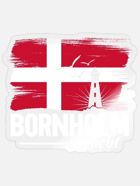 Bornholm Verliebt - Sticker Größe S (10 x 10 cm) - Transparent glänzend