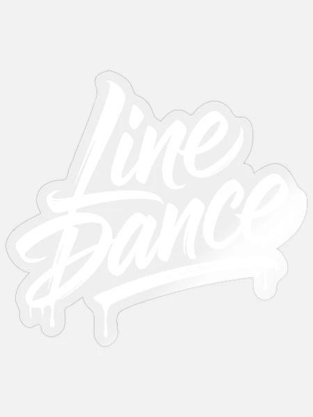 Line Dance Graffiti Schrift - Sticker Größe S (10 x 10 cm) - Transparent glänzend