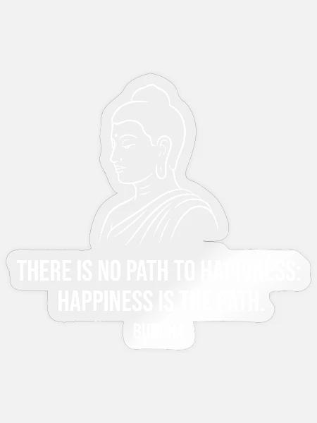 Buddha-Zitat auf dem Glücks-T-Shirt - Sticker Größe S (10 x 10 cm) - Transparent glänzend