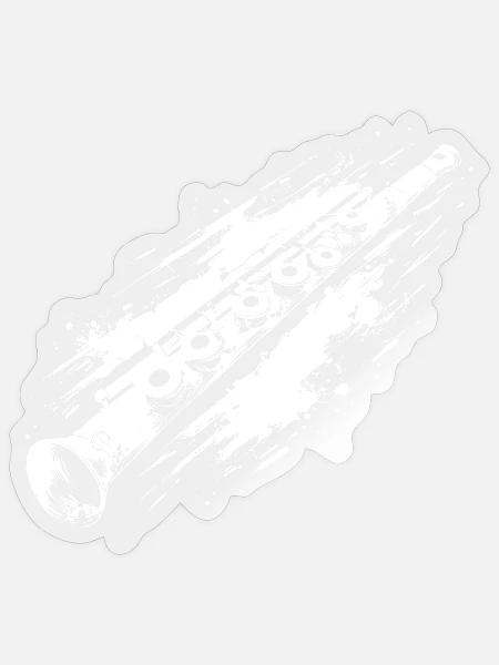 Flöte Graffiti - Sticker Größe S (10 x 10 cm) - Transparent glänzend