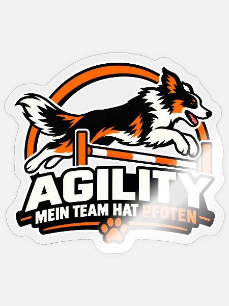Agility Hund Rally Logo - Sticker Größe S (10 x 10 cm) - Transparent glänzend