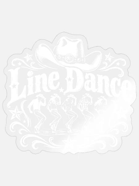Line Dance Western - Sticker Größe S (10 x 10 cm) - Transparent glänzend