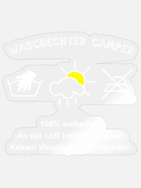 Waschechter Camper Wetterfest - Sticker Größe S (10 x 10 cm) - Transparent glänzend