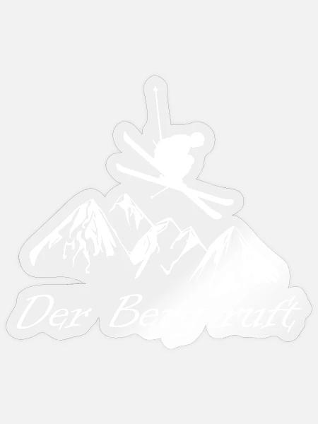 Skifahren - Sticker Größe S (10 x 10 cm) - Transparent glänzend