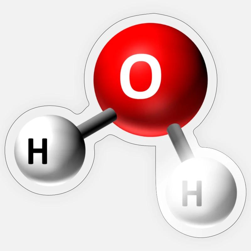 Graphique de la molécule d’eau Sticker taille S (10 x 10 cm)