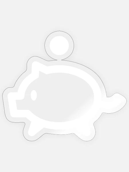 Sparschwein mit Münze - Sticker Größe S (10 x 10 cm) - Transparent glänzend