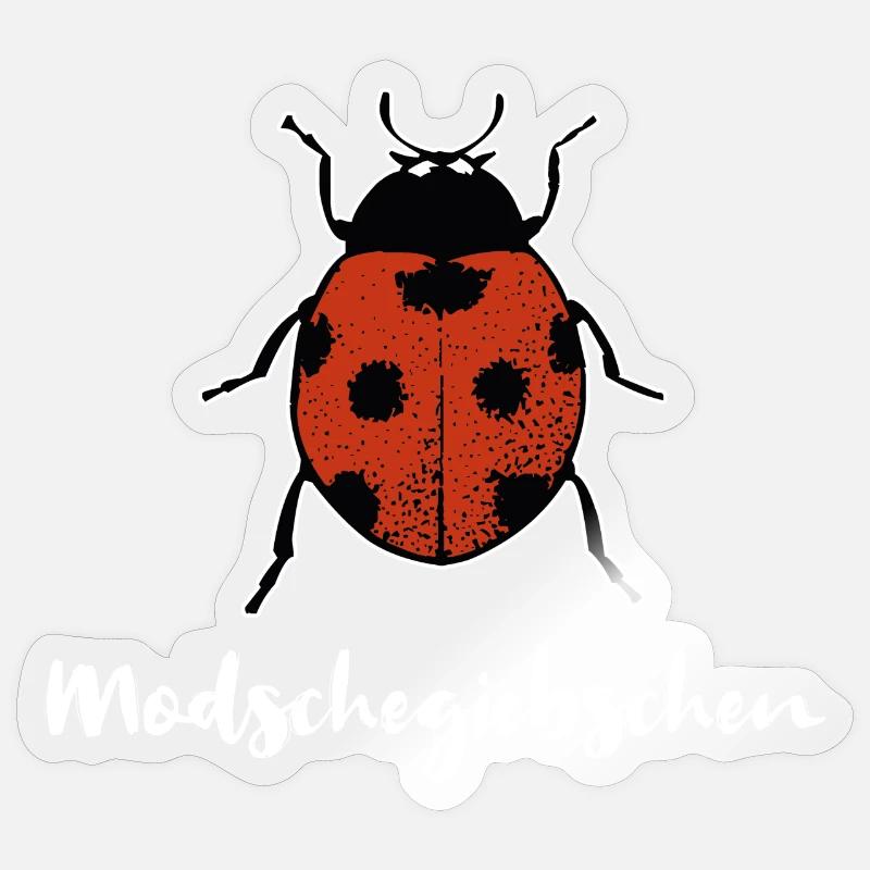 Modschegiebchen Marienkäfer Sächsisch Geschenk Sticker Größe S (10 x 10 cm)