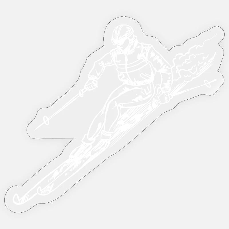 Ski - Sticker Größe S (10 x 10 cm) - Transparent glänzend