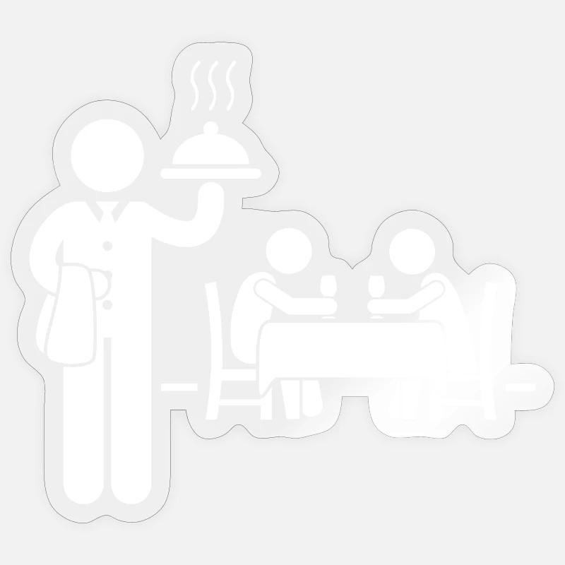 Waitress Waiter - Sticker size S (10 x 10 cm) - transparent glossy