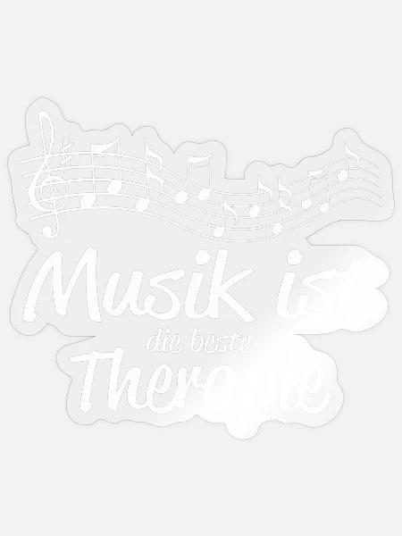 Musik ist Therapie - Sticker Größe S (10 x 10 cm) - Transparent glänzend