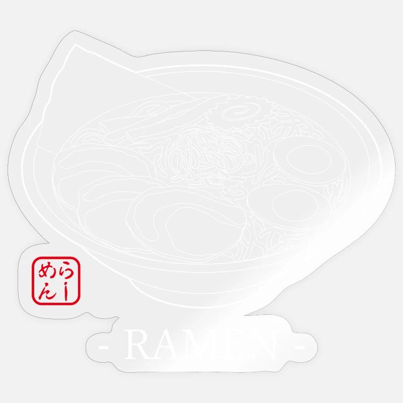 Ramen - Sticker Größe S (10 x 10 cm) - Transparent glänzend