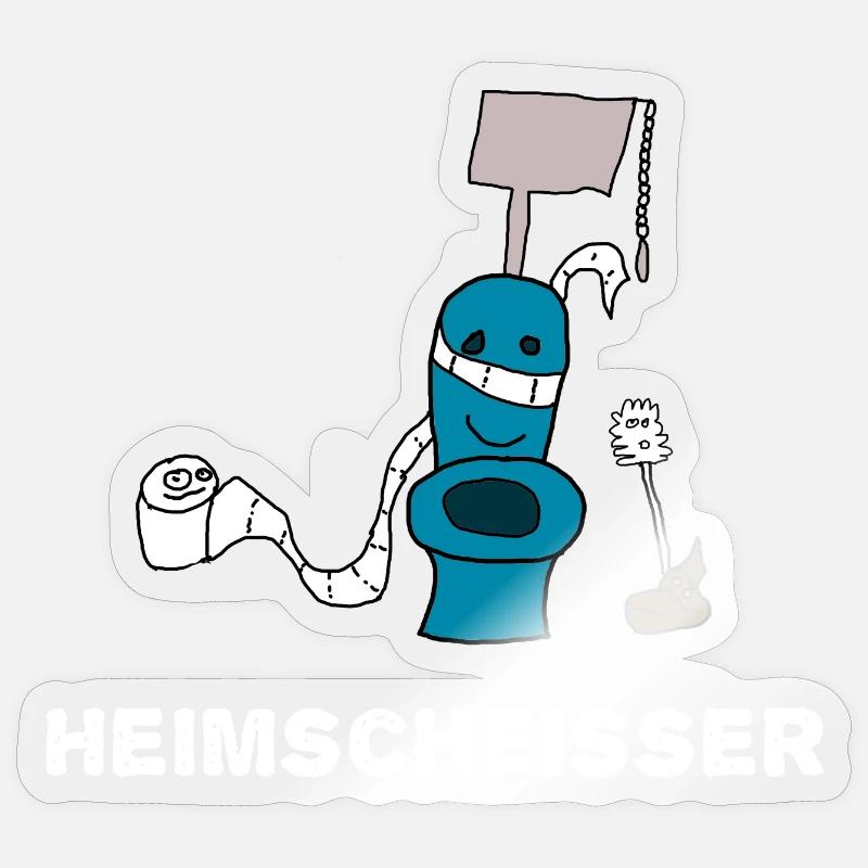 Heimscheisser WC Klo - Sticker Größe S (10 x 10 cm) - Transparent glänzend