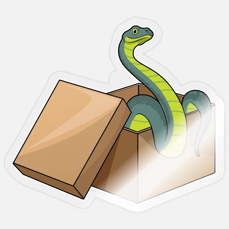 Snake Box - Sticker size S (10 x 10 cm) - transparent glossy