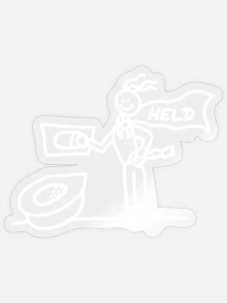 Helfer Held Baddienst weiß - Sticker Größe S (10 x 10 cm) - Transparent glänzend