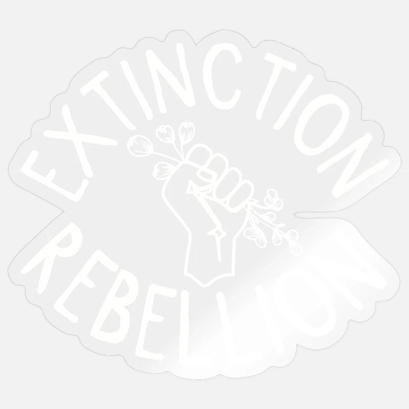Extinction Rebellion Faust mit Knospe Sticker Größe S (10 x 10 cm)