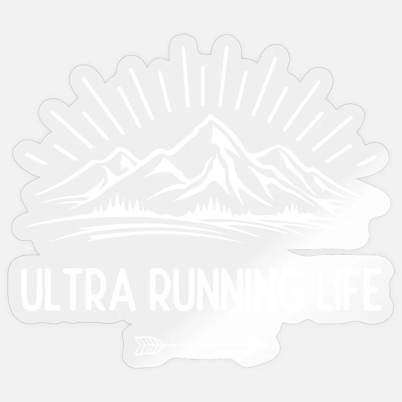 Durée de vie ultra running - Sticker taille S (10 x 10 cm) - brillant transparent
