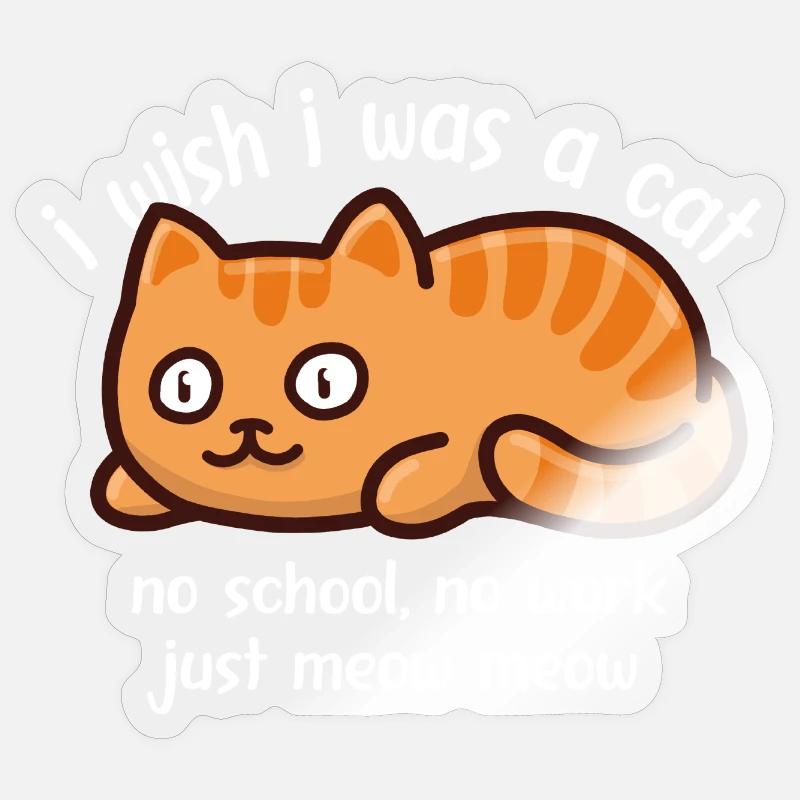 Wish-Cat (Weiß) Sticker Größe S (10 x 10 cm)