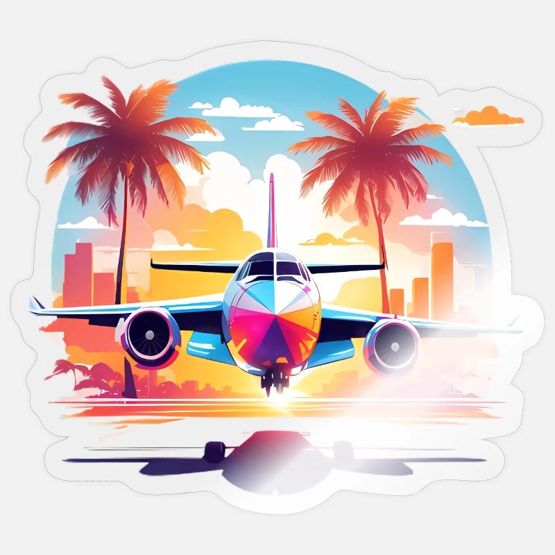Vacances à Miami - Sticker taille S (10 x 10 cm) - brillant transparent