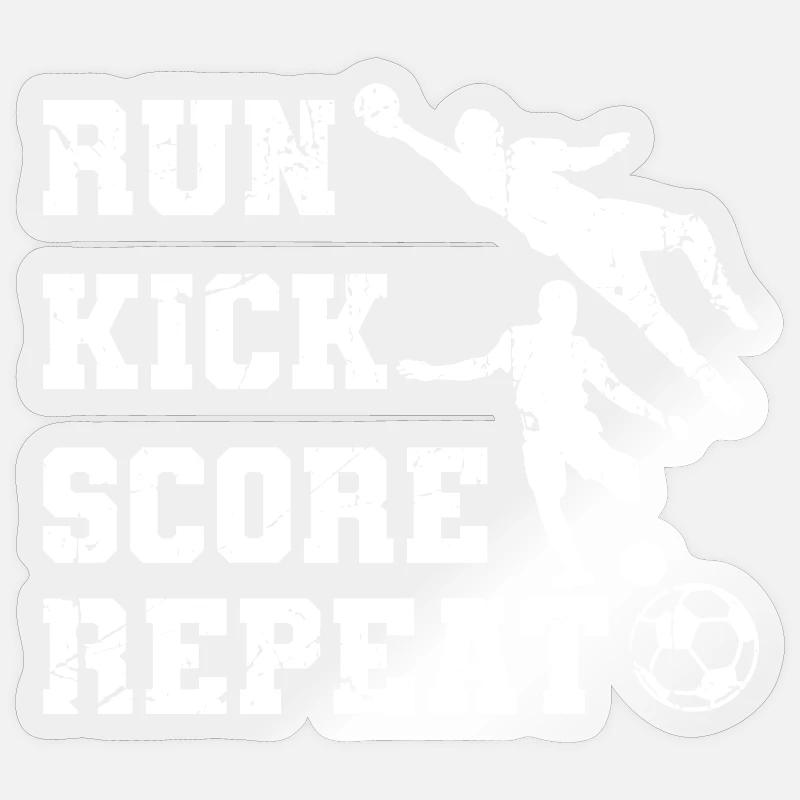 Run Kick Score Repeat Sticker size S (10 x 10 cm)