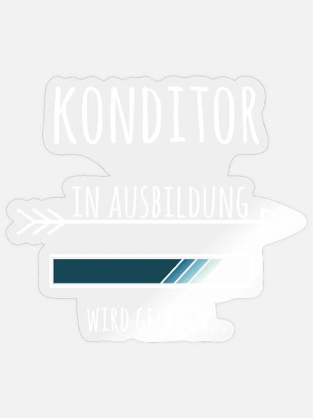 Konditor Bäcker Ausbildung Beruf Geschenk - Sticker Größe S (10 x 10 cm) - Transparent glänzend