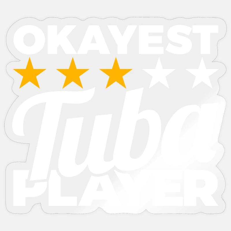 Average tuba player Sticker size S (10 x 10 cm)