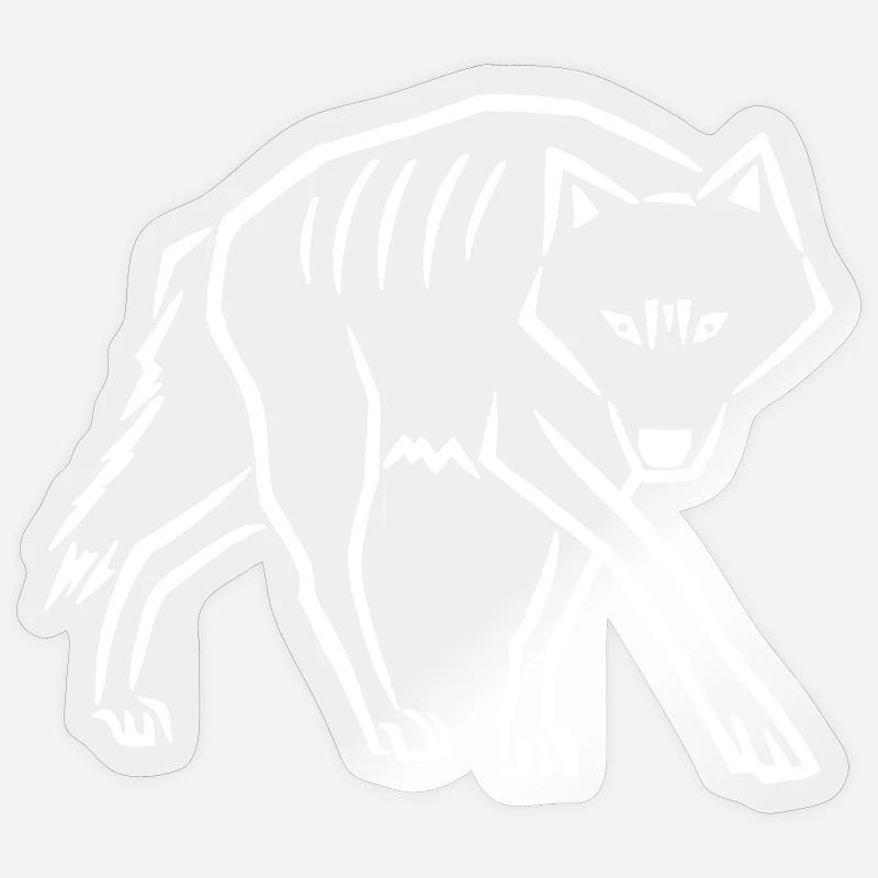 Steps Down (White) - Sticker size S (10 x 10 cm) - transparent glossy