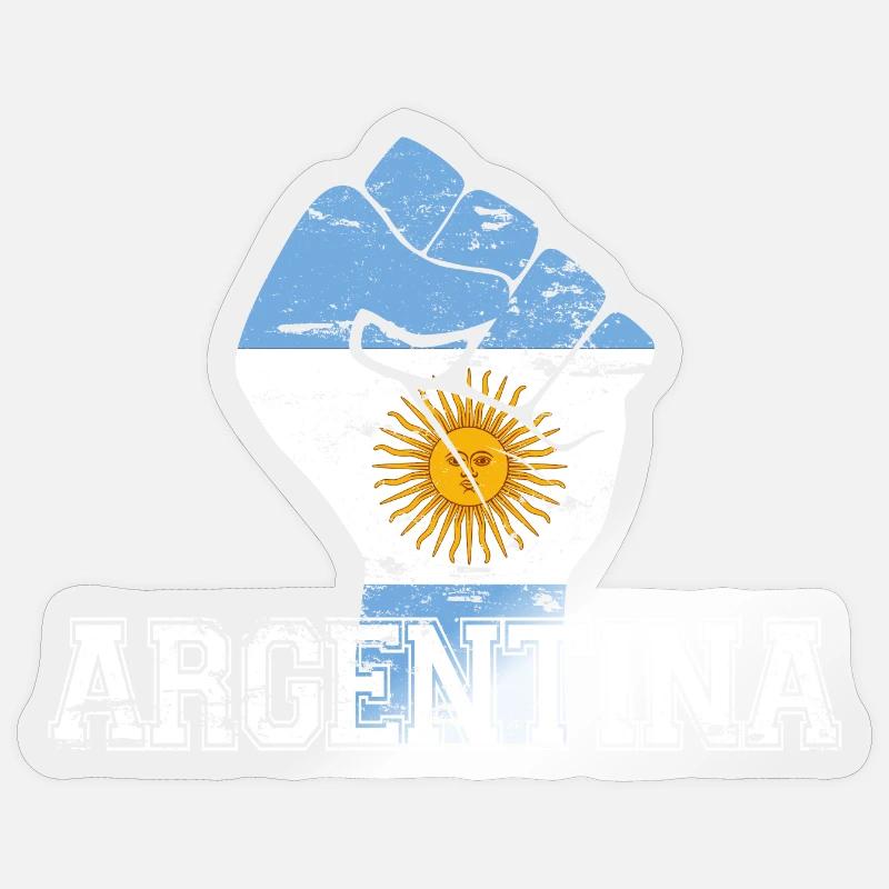 Poing d’Argentine - Sticker taille S (10 x 10 cm) - brillant transparent