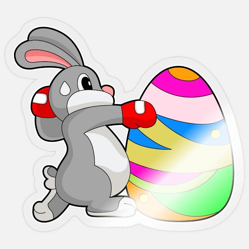 Bunny Easter Boxes - Sticker size S (10 x 10 cm) - transparent glossy
