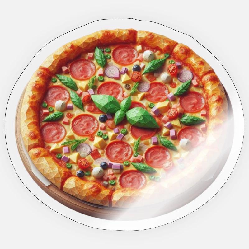 Pizza Polygon - Sticker size S (10 x 10 cm) - transparent glossy