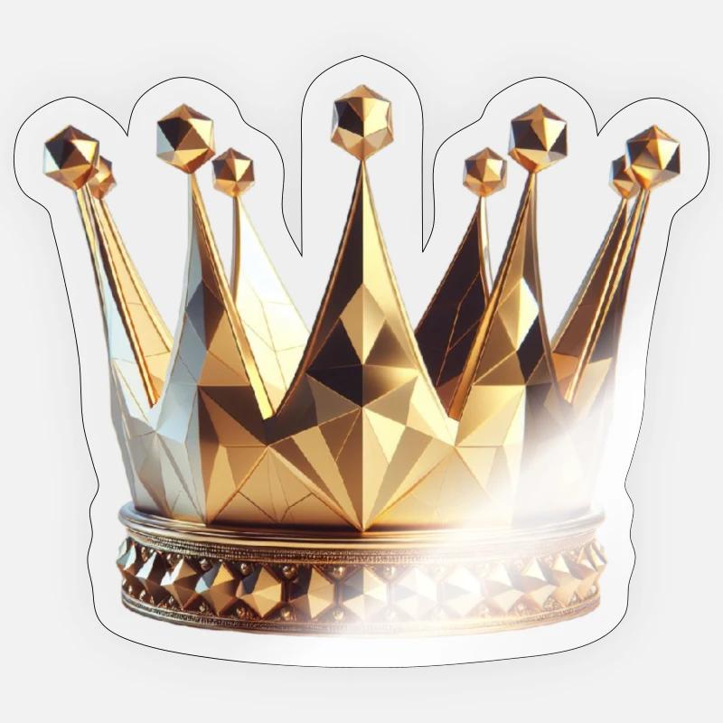 Crown Polygon - Sticker size S (10 x 10 cm) - transparent glossy