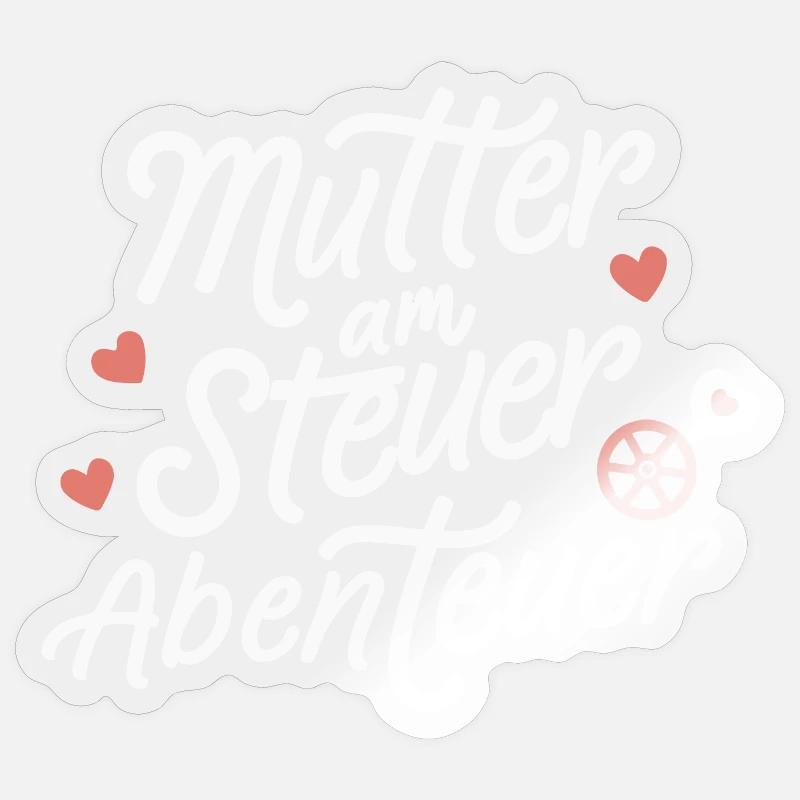 Mutter am Steuer Abenteuer: Muttertag Geburtstag Sticker Größe S (10 x 10 cm)