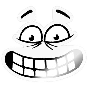 Funny Cartoon Face Innocent - Sticker size S (10 x 10 cm) - transparent glossy - Front