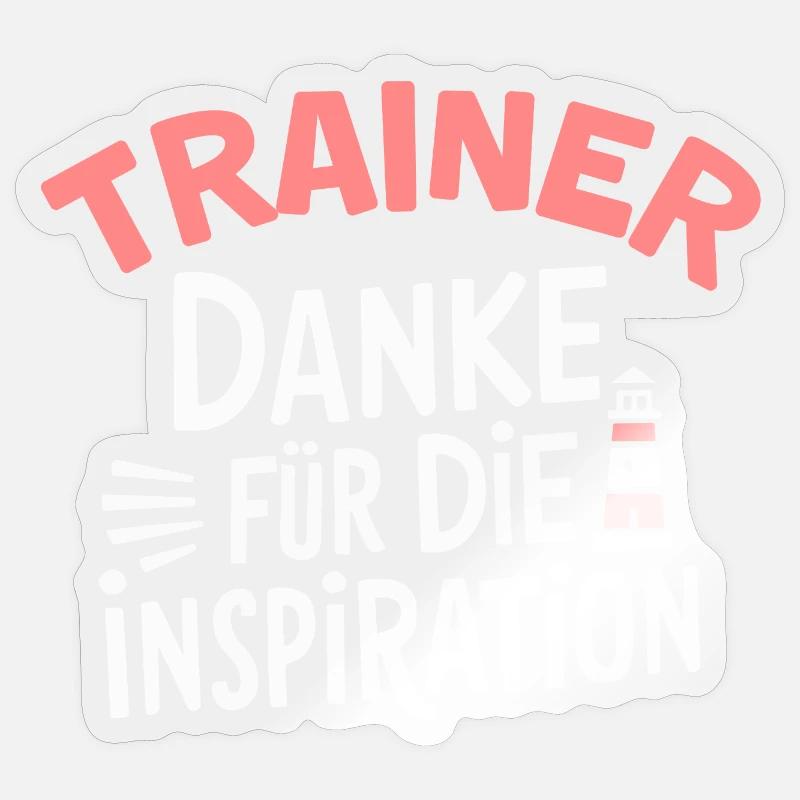 Trainer-Danke Coach Trainerin Dankeschön Personal - Sticker Größe S (10 x 10 cm) - Transparent glänzend