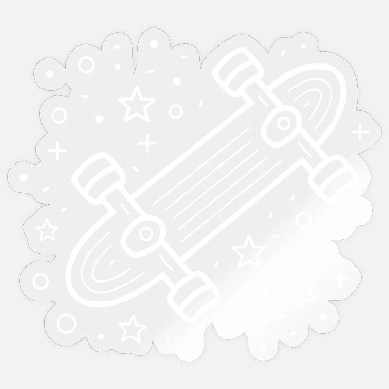 Skateboarding Comic - Sticker Größe S (10 x 10 cm) - Transparent glänzend