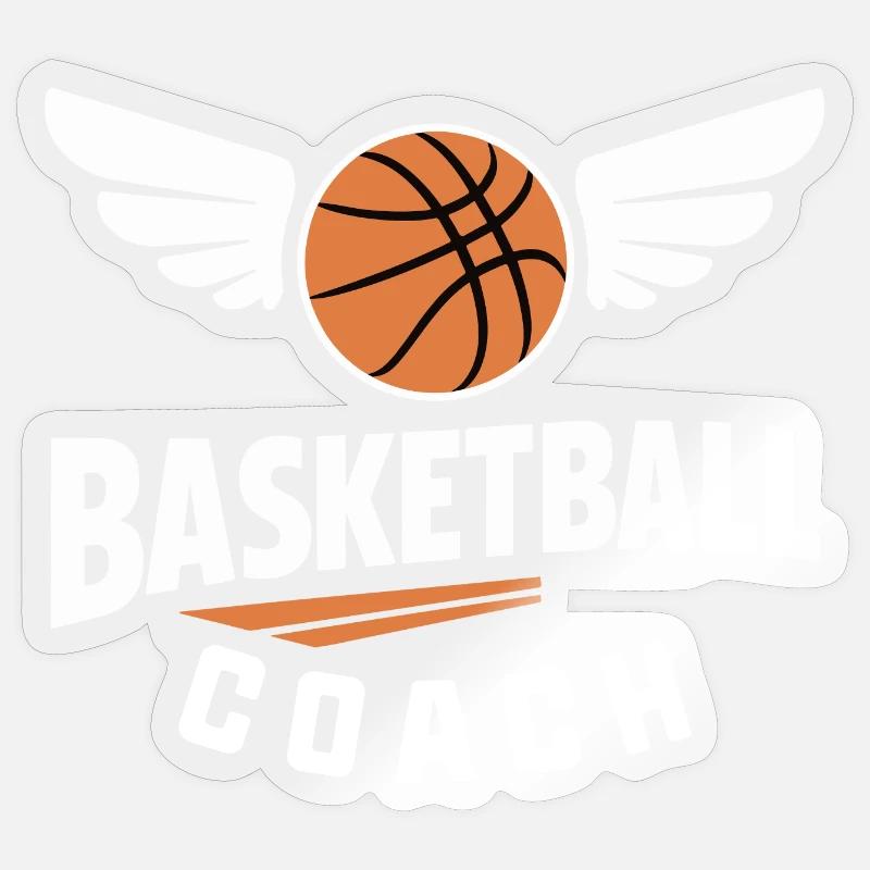 Basketball-Coach - Sticker Größe S (10 x 10 cm) - Transparent glänzend