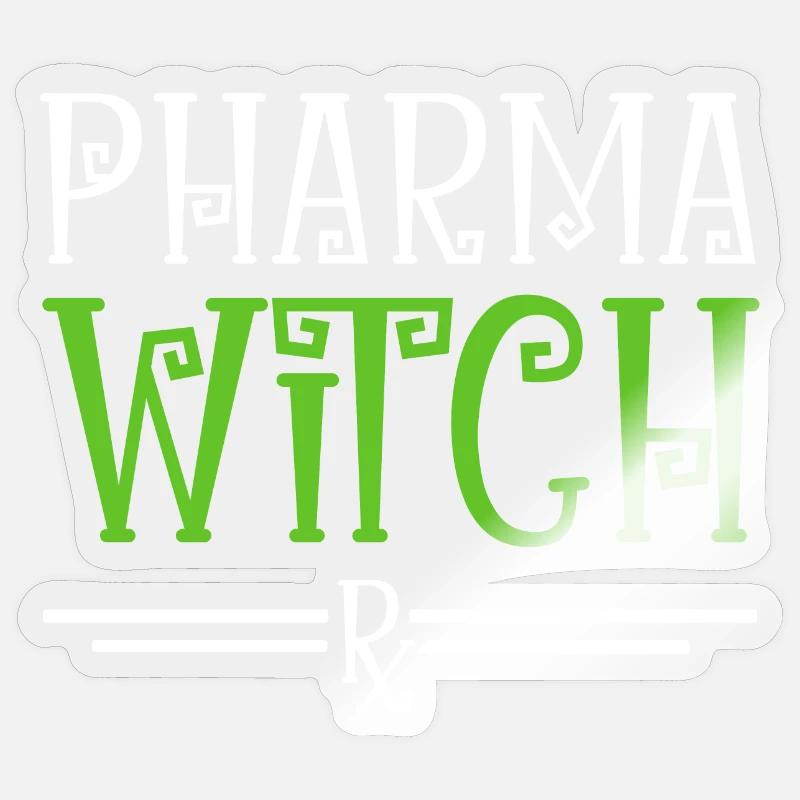 Pharmacy Halloween | Pharma Witch - Sticker size S (10 x 10 cm) - transparent glossy