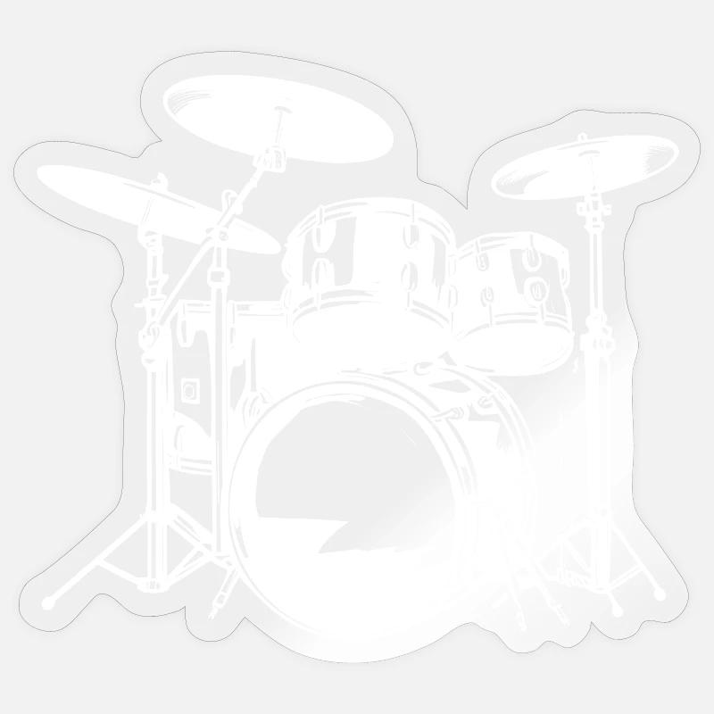 Drumkit Drawing Sticker size S (10 x 10 cm)