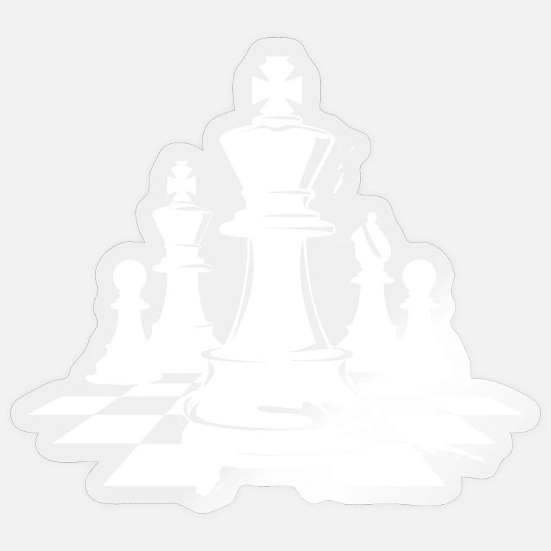 Chess Pieces Drawing - Sticker size S (10 x 10 cm) - transparent glossy